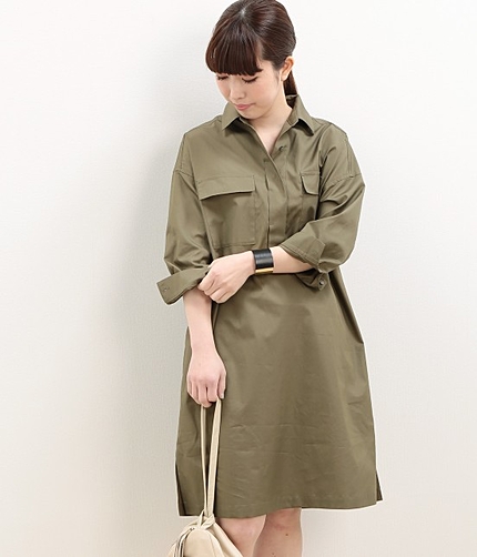 サファリシャツワンピース