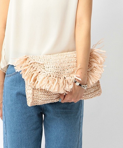 【WEB店舗限定カラー】2Wayフリンジペーパークラッチバッグ/AEBFC 2Way FRNG PPR CLT