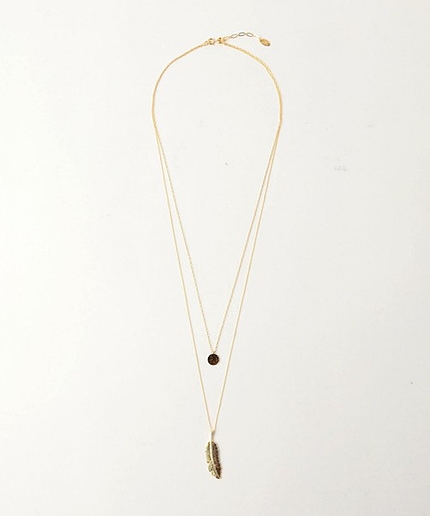 CB 2WAYフェザー＆プレート/ネックレス