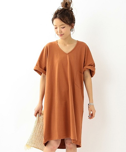 【WEB店舗限定】VネックボーイズTワンピース/ aeBC V/N BOYS T OP