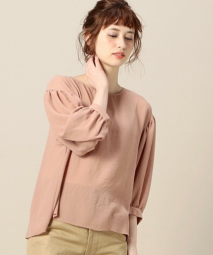 BY ジョーゼットボートネックブラウス o