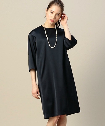 BY DRESS コクーン7分袖ドレス o