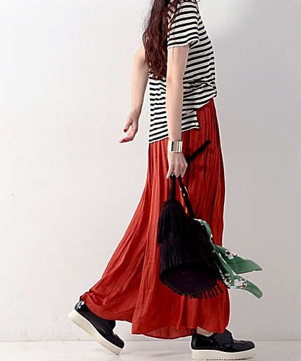 UWMF P サテンマキシ キュロットパンツ