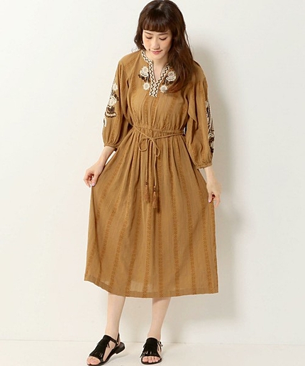 ne Quittez pas ジャカード ワンピース / ヌキテパ / 刺繍