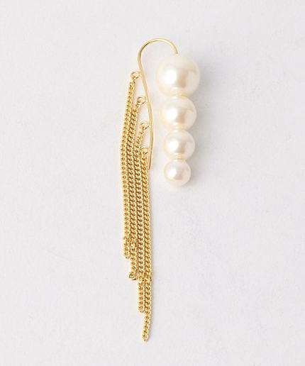 KC チェーンフリンジ&パール/イヤーカフ