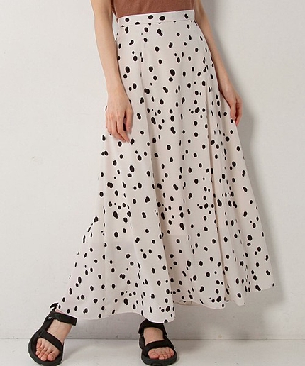 ☆JC ダルメシアン ドットプリント スカート / ロングスカート