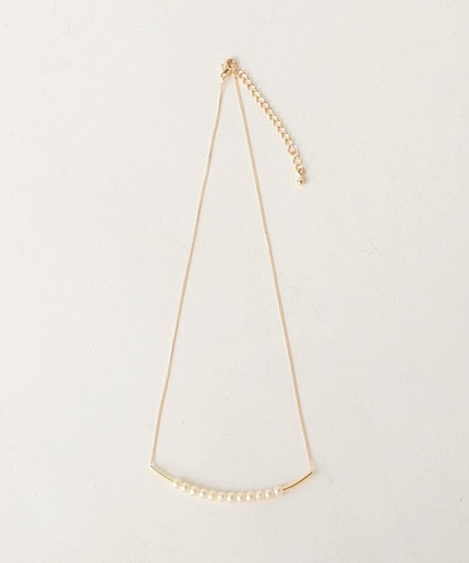 BY ミニパールモチーフ×バー ショートネックレス