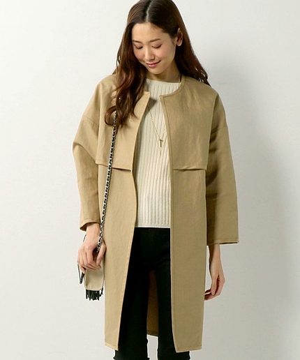 〓 SACRA ノーカラーコート / サクラ