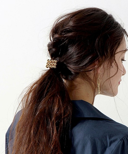 <ECODECO(エコデコ)> GOLD BEAD ヘアゴム
