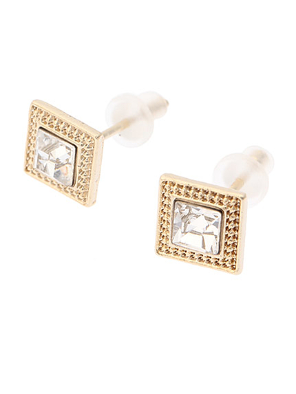 ダイヤカットビジューピアス