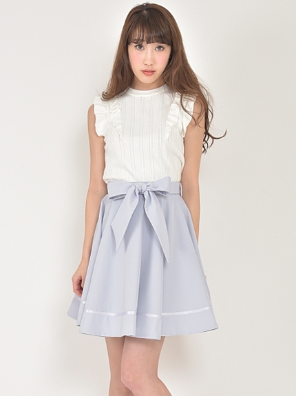 ウエストリボンフレアスカート