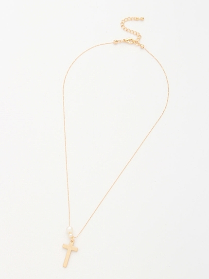 パールクロスネックレス