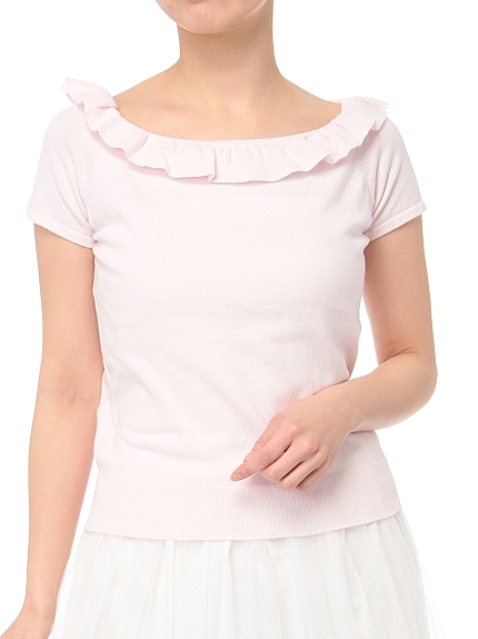 フリルネックニットTOPS