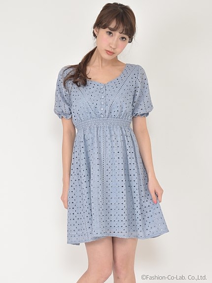 コットンレースワンピース