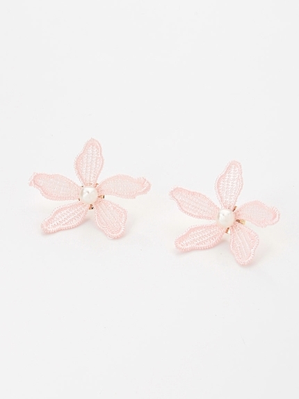 フラワーレースピアス