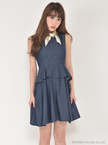 ティアードデニムワンピース