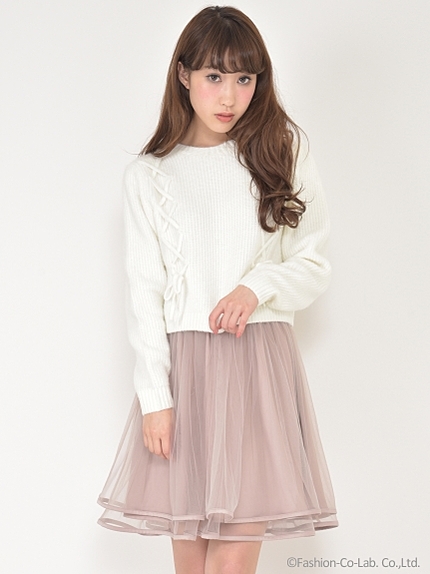 チュールフレアスカート