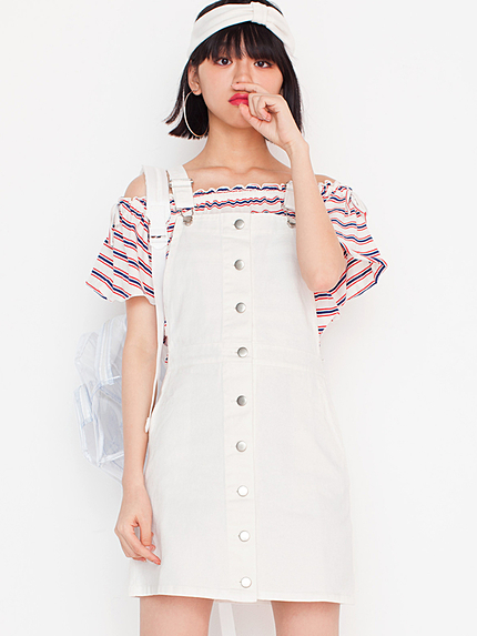 WEGO/前ボタンジャンパースカート