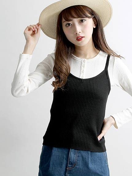 WEGO/ニットリブキャミソール