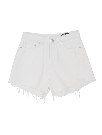 ASYMMETRY HEM CUTデニムショートパンツ