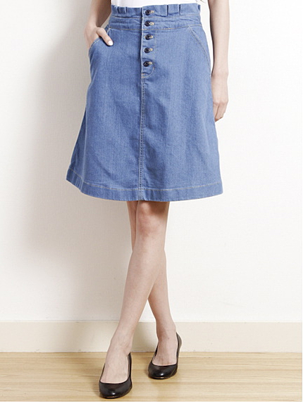 【W closet】デニムミディスカート