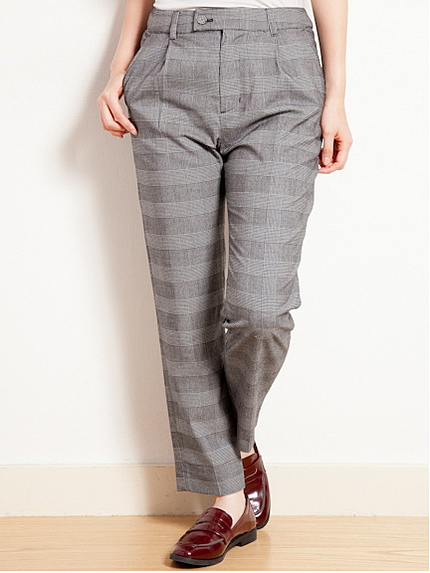 グレンチェックロングパンツ