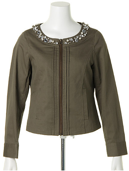 パールビジューノーカラージャケット