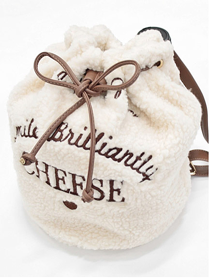 14.AW ボア巾着刺繍リュック