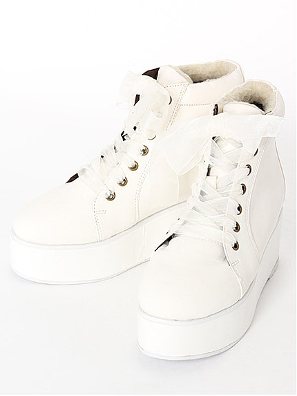 14.ＡＷ　オーガンジーリボンボアスニーカー