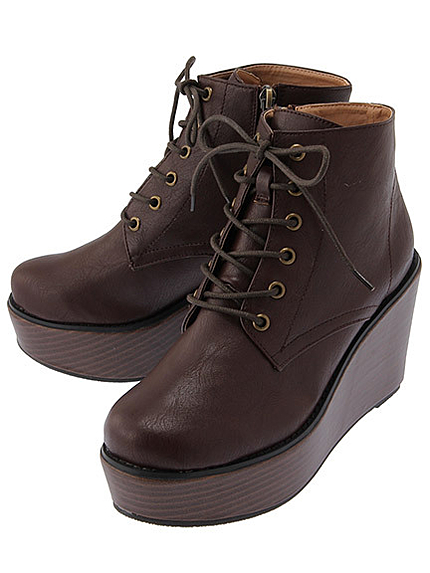 14.ＡＷ　ウエッジソールレースアップシューズ