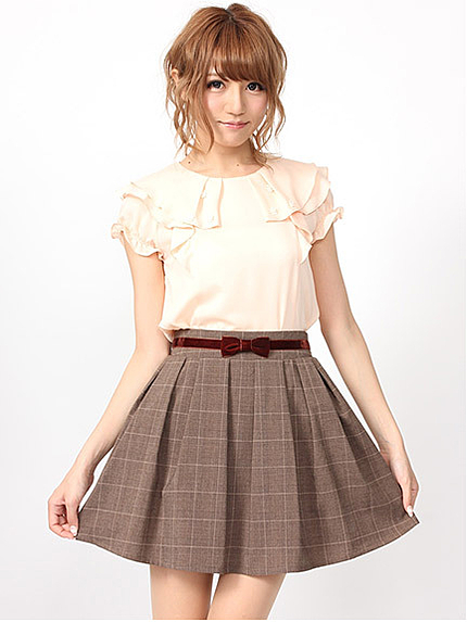 14.AW ウエストリボングレンチェックスカート
