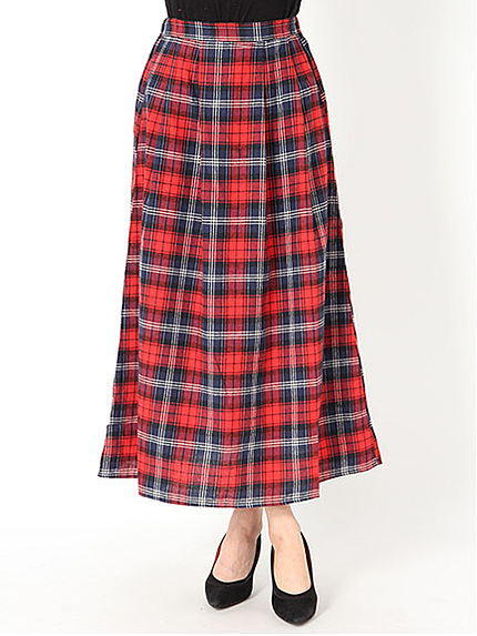 ネルチェックマキシスカート