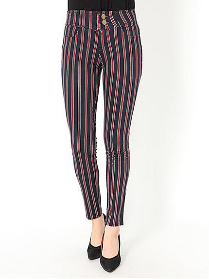 ストライプスキニーパンツ