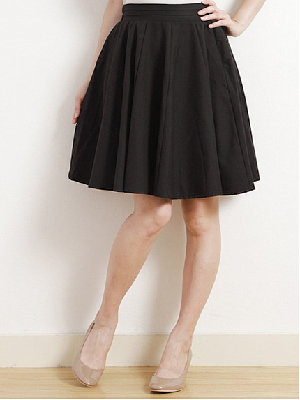 ウエストタックミディフレアスカート