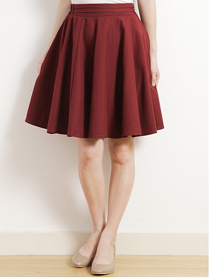 ウエストタックミディフレアスカート