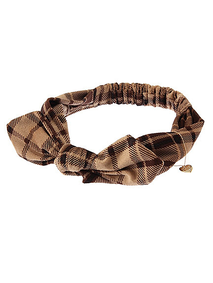 チェック柄リボンヘアバンド