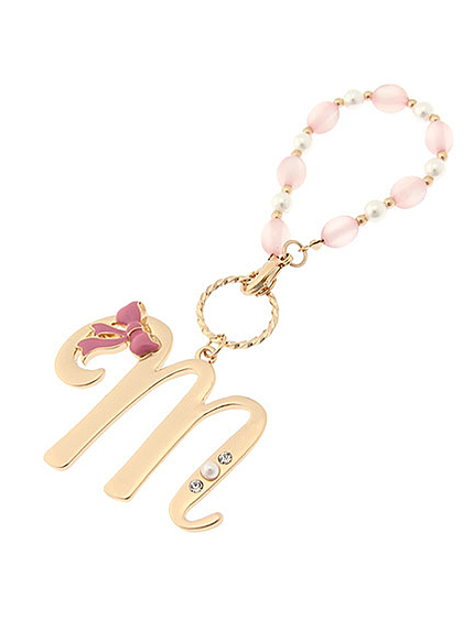 イニシャルリボンチャーム