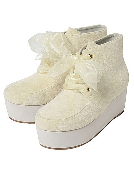 14.AW 厚底オーガンジーリボンスニーカー