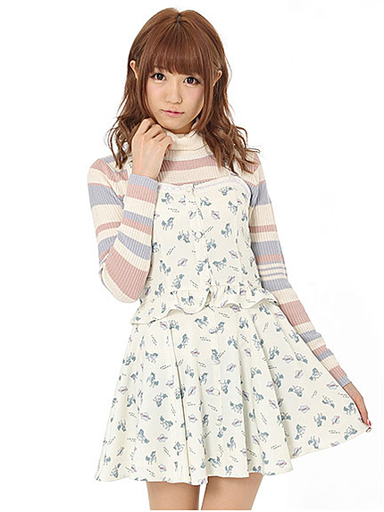 14.AW ユニコーン柄フレアスカート