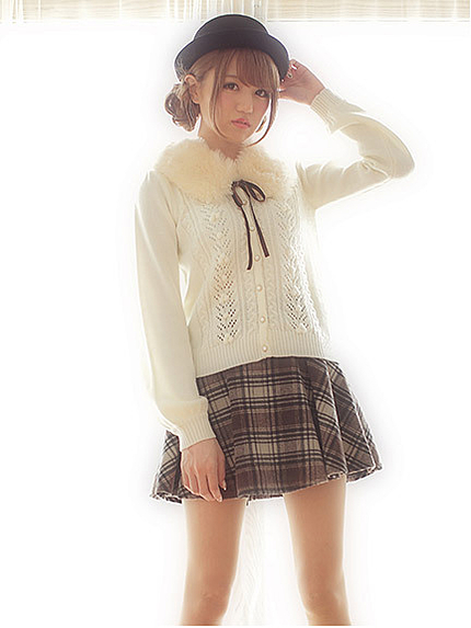 14.AW シャギーチェックフレアスカート