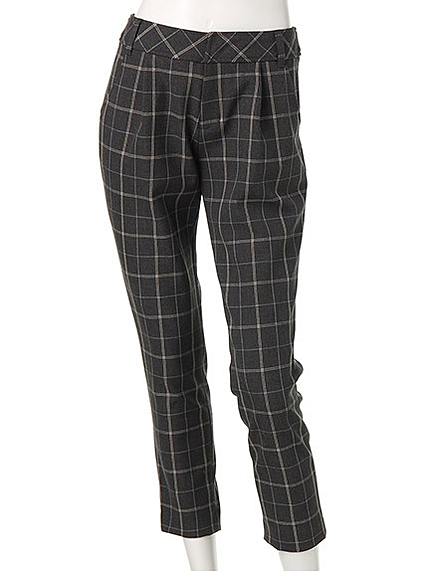 チェックタックパンツ