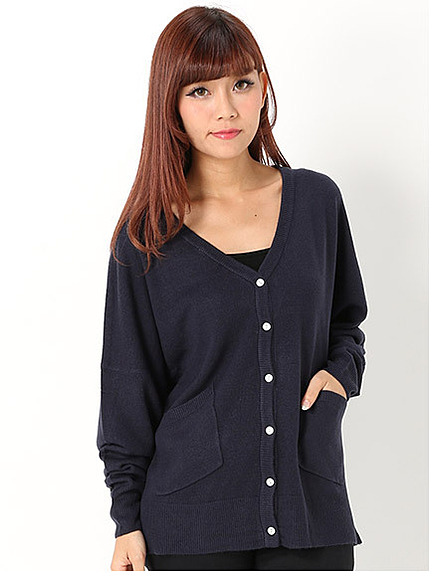 ポケットニットカーデ