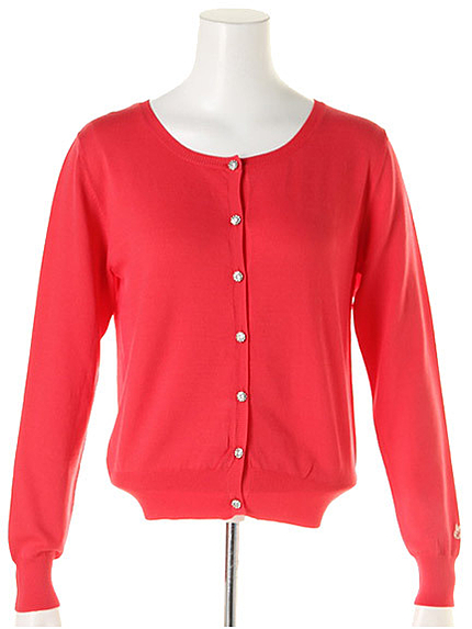 ビジューボタンカラーニットカーディガン