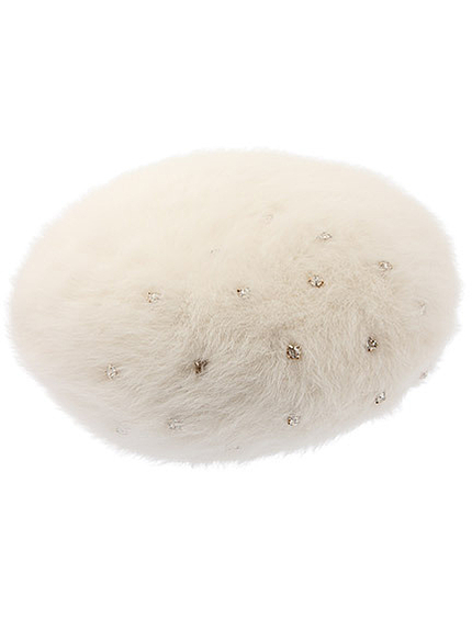 ストーン付きファーベレー帽