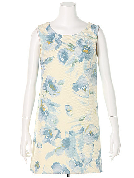 BIGフラワーノースリーブワンピース