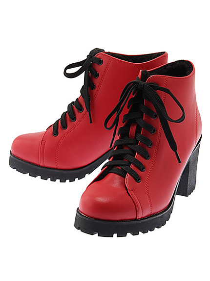 ボアレースアップヒールシューズ