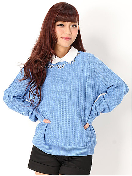 シャツ付きニット