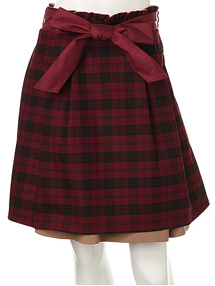 チェック無地リバーシブルスカート