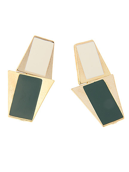 ダブルパーツカラーコンビピアス