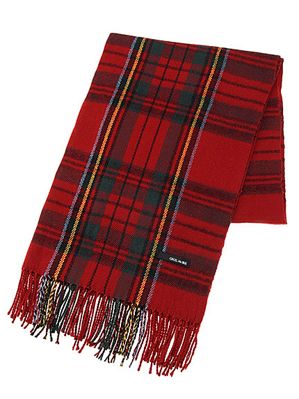 タータンチェック柄シャギーストール